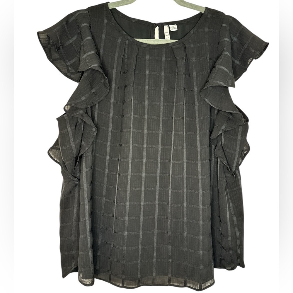 Elle Checkered Ruffle Blouse - Picture 1 of 5